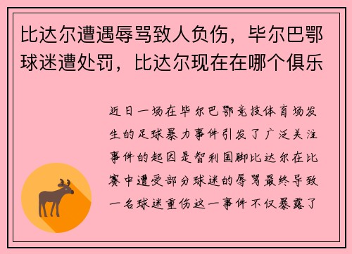 比达尔遭遇辱骂致人负伤，毕尔巴鄂球迷遭处罚，比达尔现在在哪个俱乐部